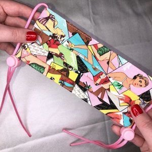 Handmade Vintage Magazine Print Pleated Face Mask